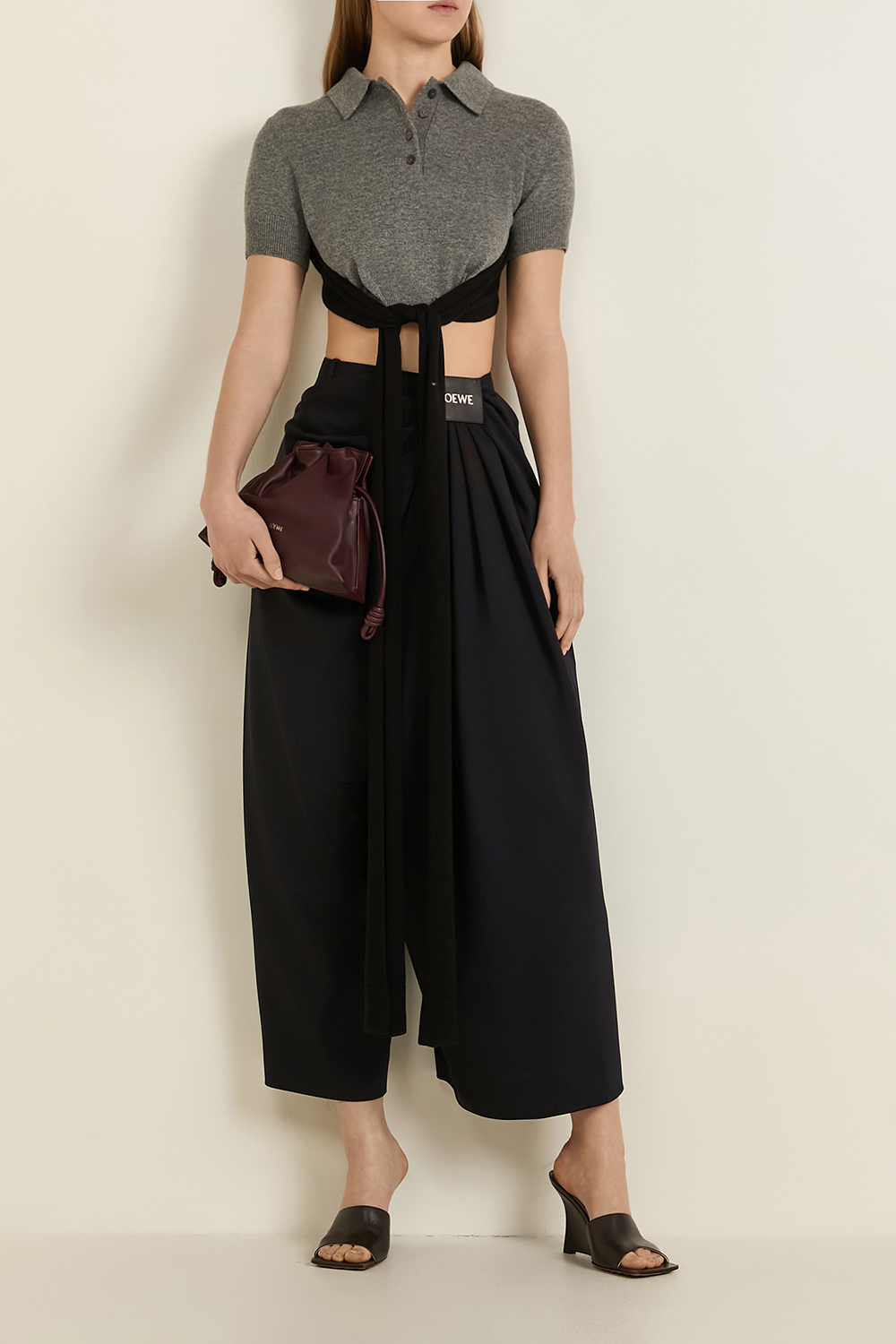 סריג פולו עם מחשוף גב